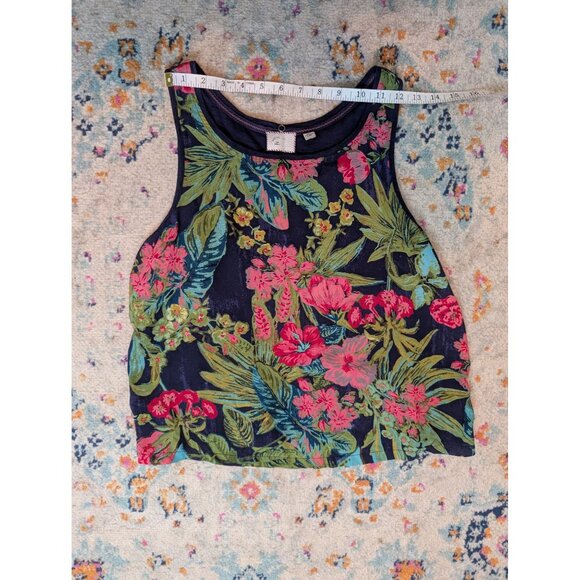 Anthropologie Postmark Lillie Floral Front Navy Back Tank OB539727 - S‎ - Picture 5 of 10